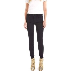 MOTHER The Tomcat High Rise Jeans 34 Black Button Fly Crop Straight Leg Ankle
